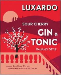 Luxardo - Sour Cherry Gin & Tonic Canned Cocktail (4 pack 12oz cans) (4 pack 12oz cans)