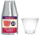 Plastic Tumbler Glasses (9oz) - Old Fashioned-Style (25-Pack)